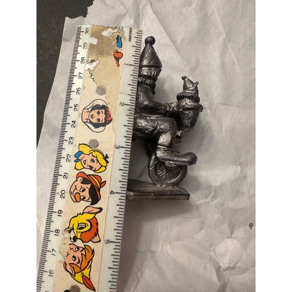 Michael Ricker Pewter Tricycle Clown Figurine With Cat - Picture 7 of 9